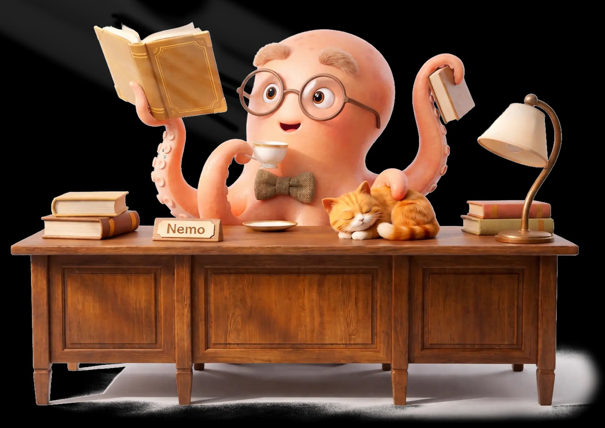 Mnemo mascot illustrating spaced repetition and memory training for students