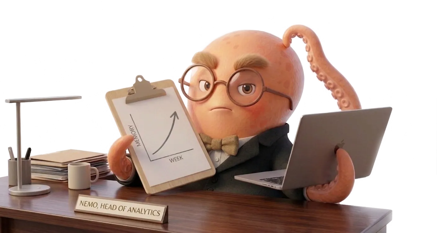 Illustration for Progress Tracking: stats and momentum.